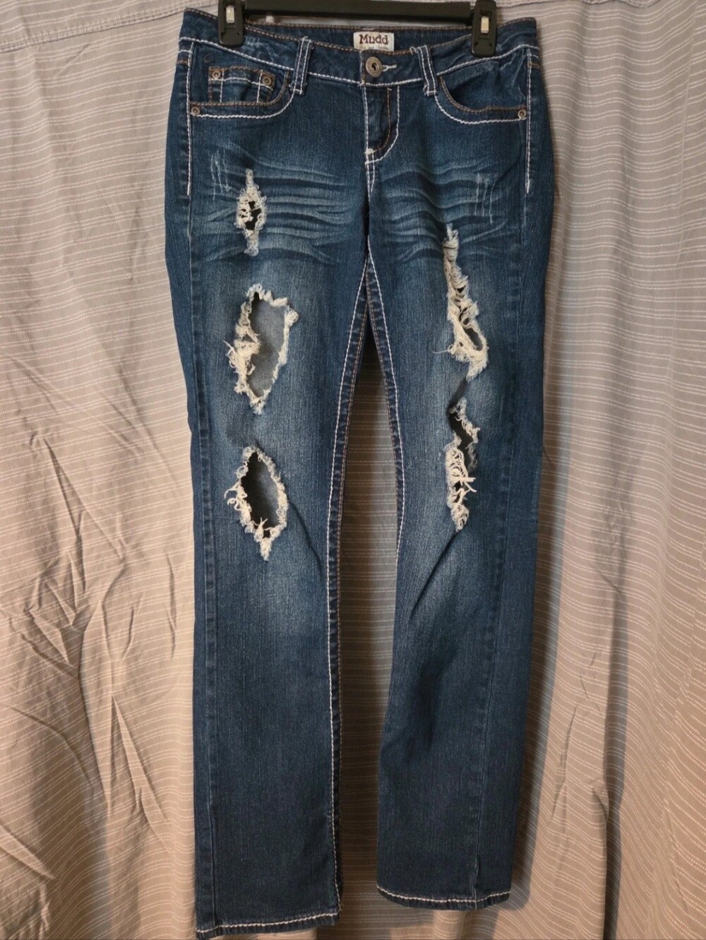 Mudd Women's Dark Blue Distressed Jeans